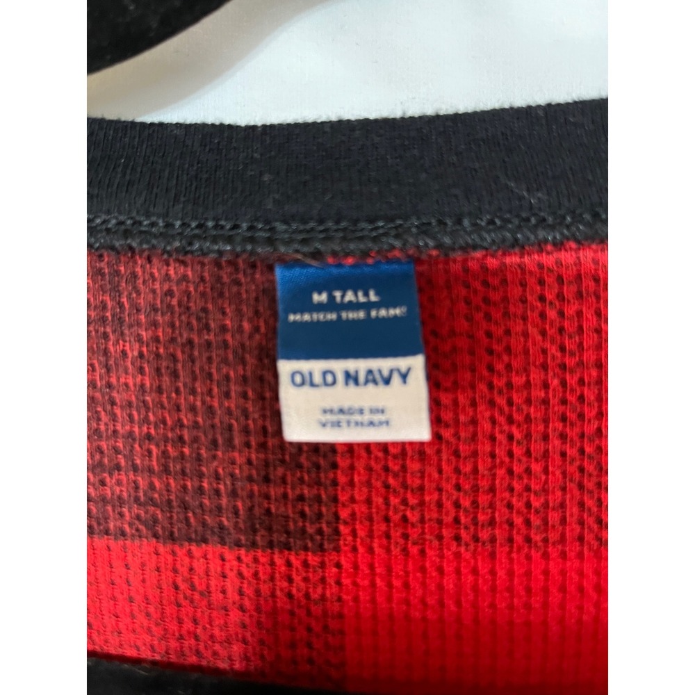 Old Navy Men's Buffalo Plaid Pajama Jumpsuit Sleepwear Red Black M Tall - Picture 3 of 3